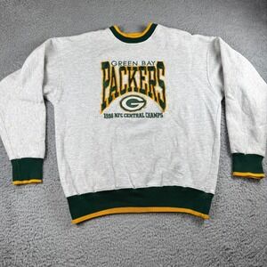 Vintage Green Bay Packers 1996 NFC Central Champs Mens L Gray Sweatshirt VTG 90s